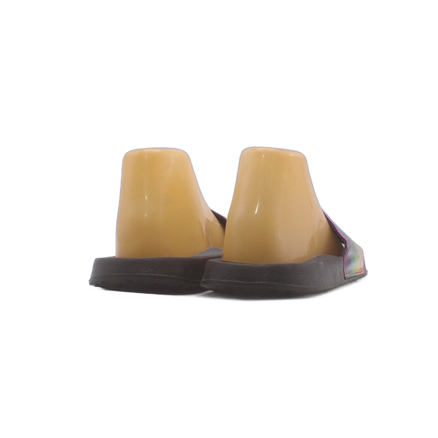 Dolls Kill Liliana Rainbow Thin Strap Iridescent Slide