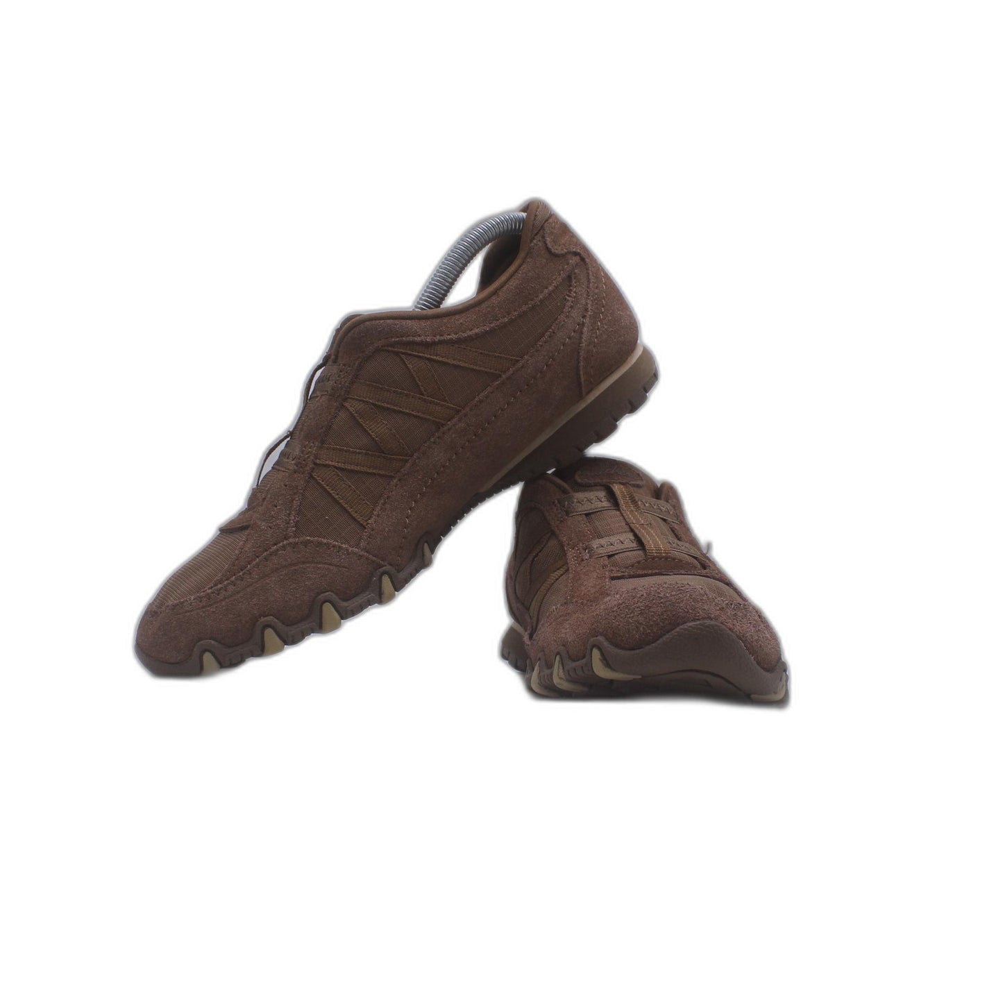 Skechers Brown Suede & Leather Strip Closure Mary Jane Comfort Shoe