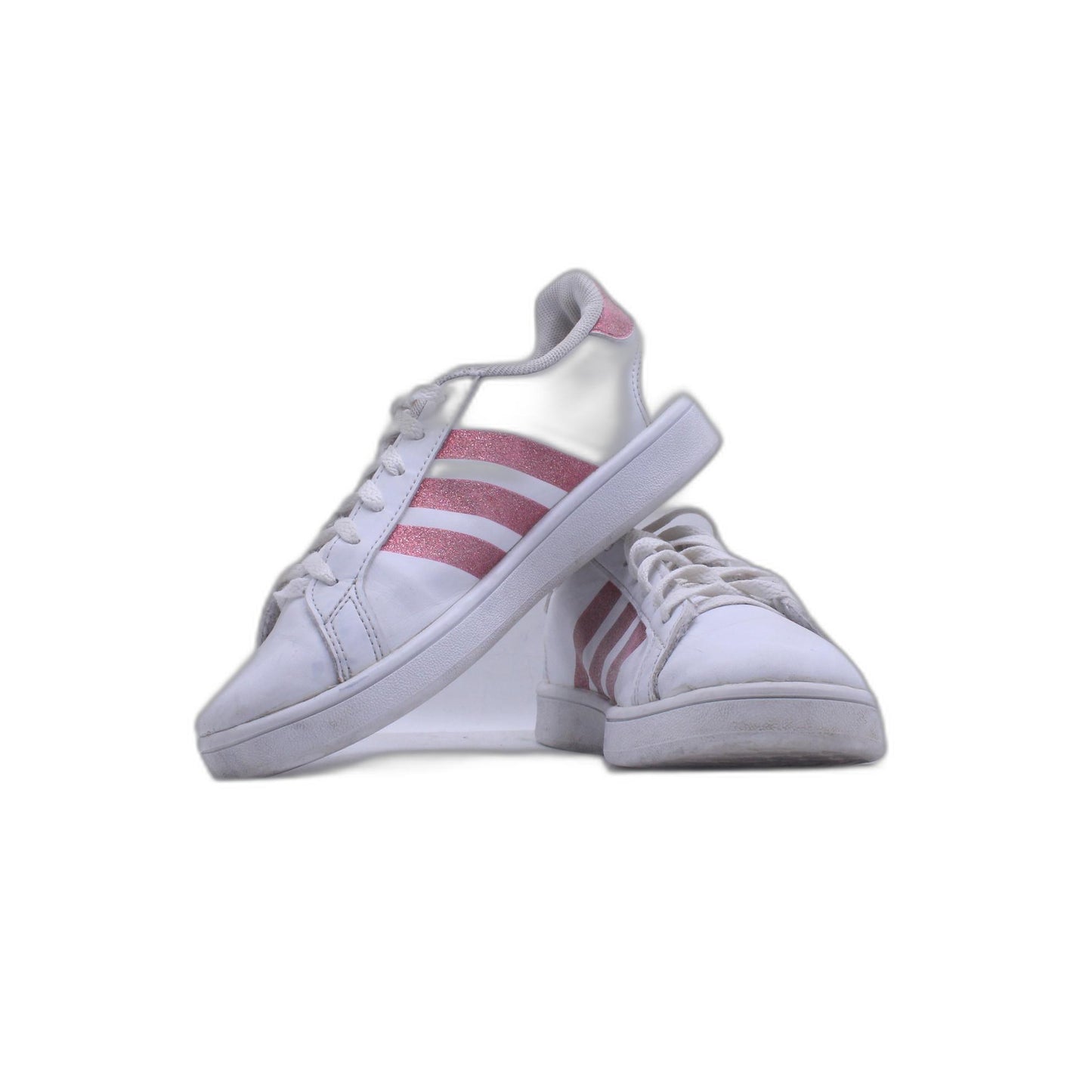 Adidas Womens White Rose Gold Cloudfoam Advantage Stripe Sneaker