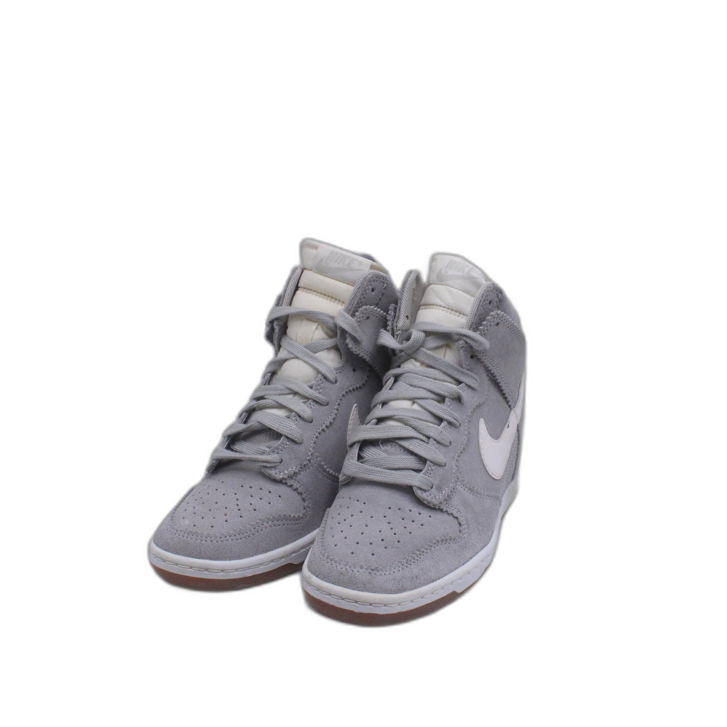Nike Dunk Sky High 528899003 Womens Pale Gray/Sail Suede Wedge Shoe