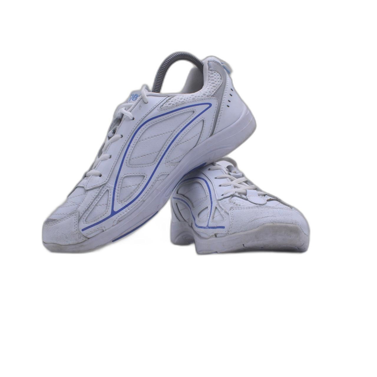 Curves for Women White Blue Faux Leather Gym Workout Shoe