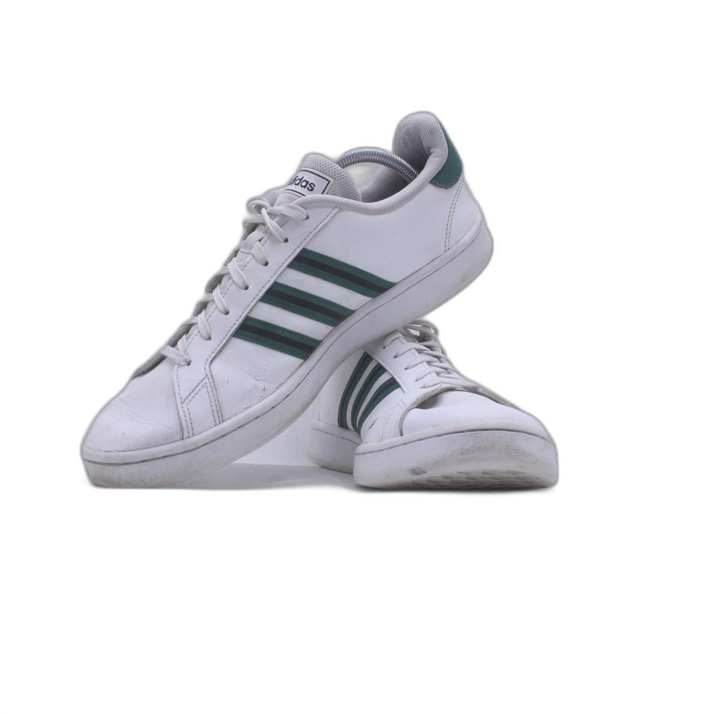 Adidas Grand Court White Green Stripe Tennis Shoe