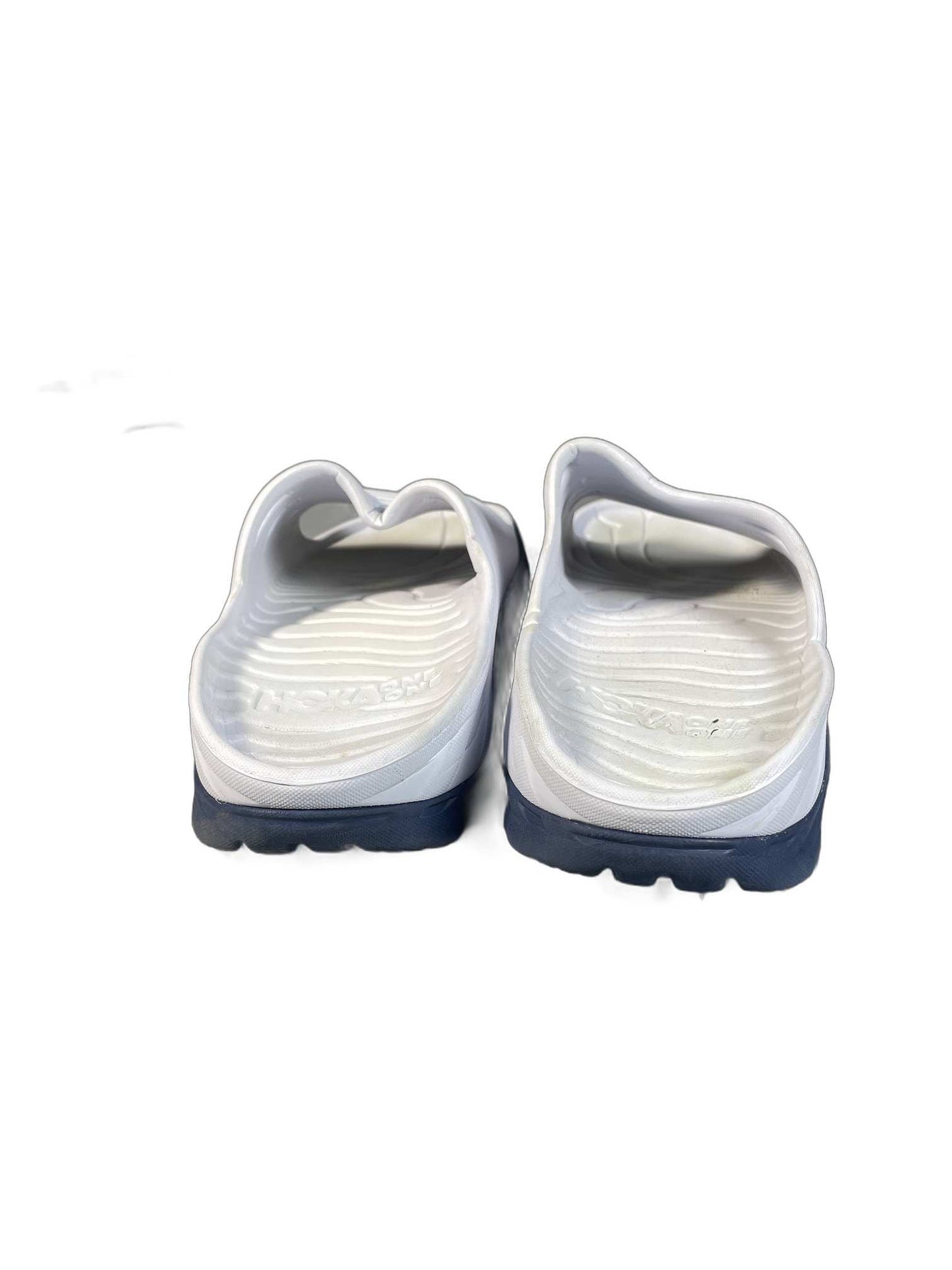 Hoka One White Slide