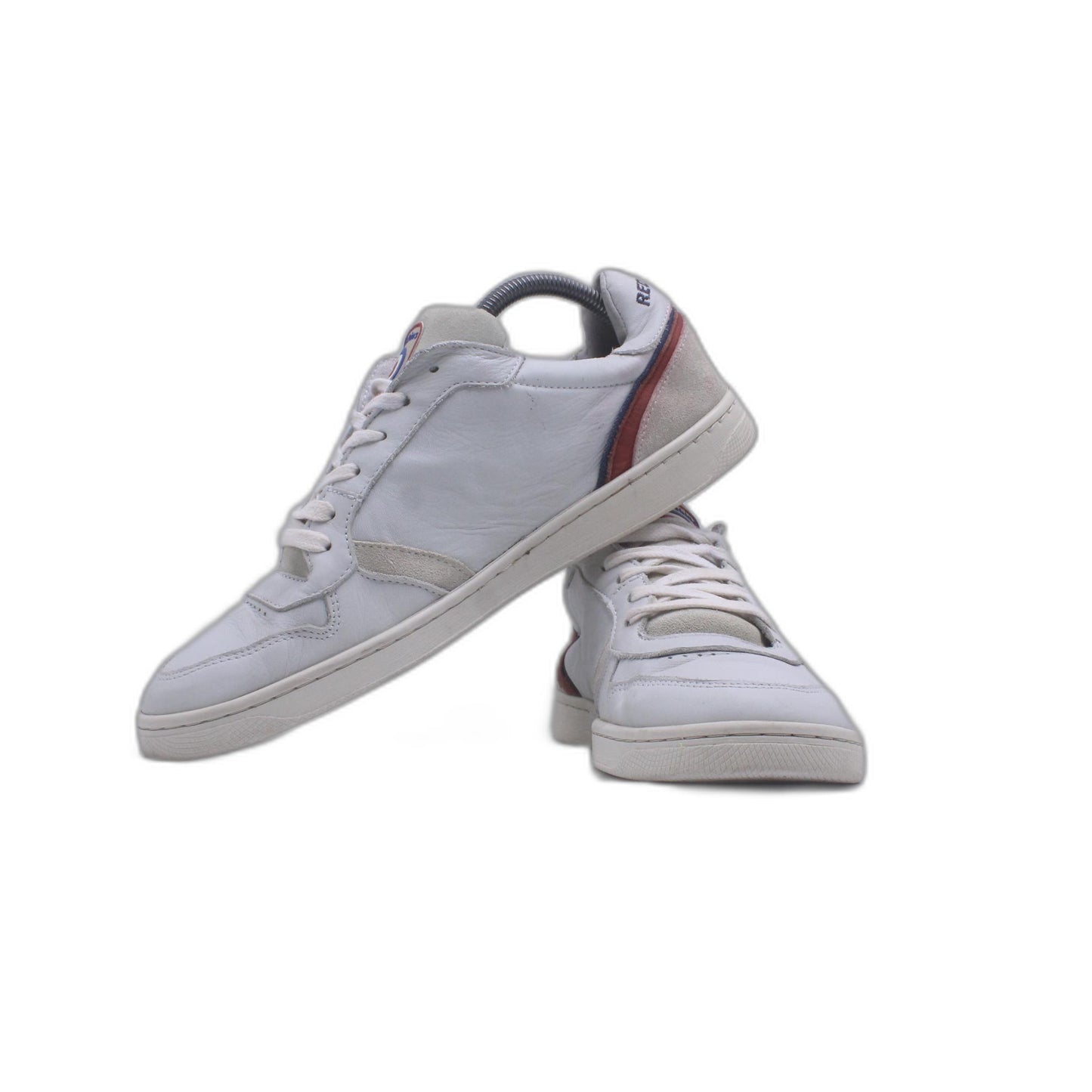 Redskin Mens Gray Leather Lace Up Lifestyle Sneaker