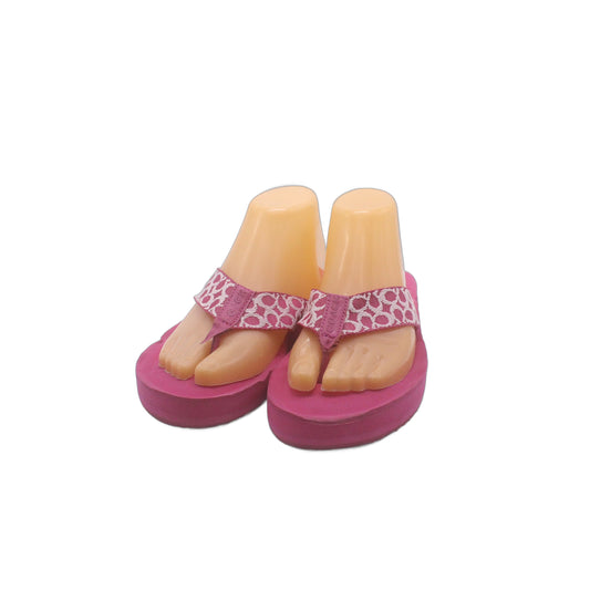 Coach Jessalyn Barbie Fuchsia Pink Flip Flop Thong Flat Slide