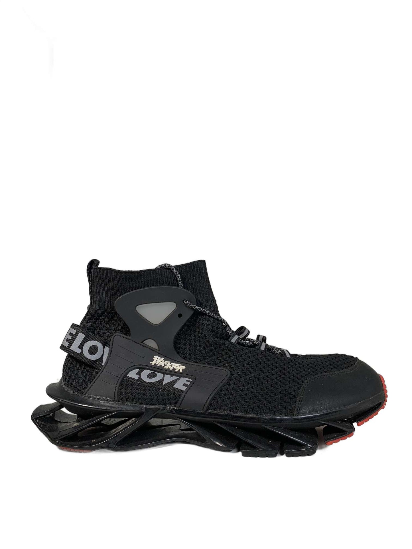 VELO black blade-sole sock sneaker
