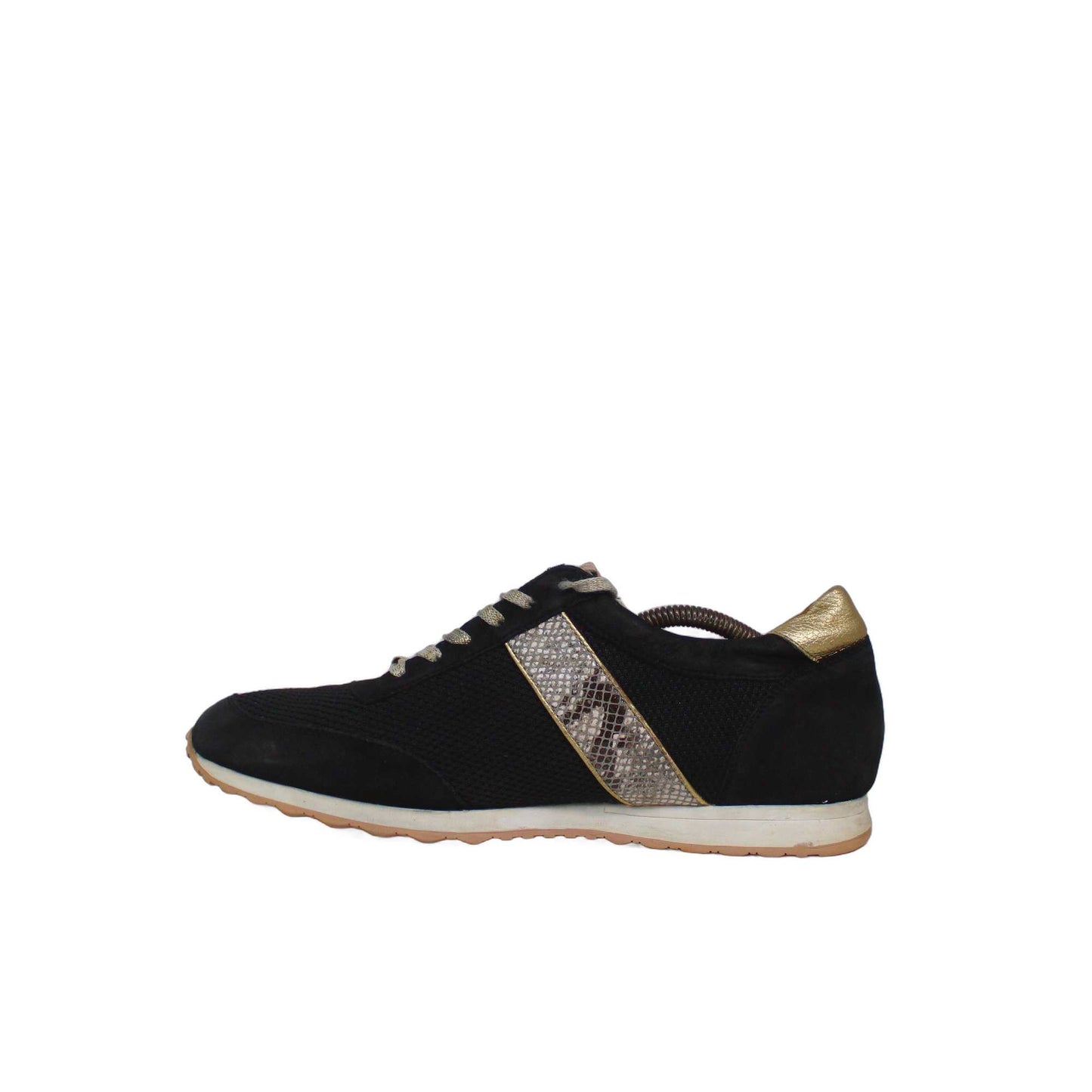 Bared metallic snakeskin-patterned side stripe Shoe