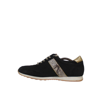 Bared metallic snakeskin-patterned side stripe Shoe