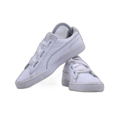 Puma Basket Crush Womens Trainers Low White Casual Lace Up Shoe