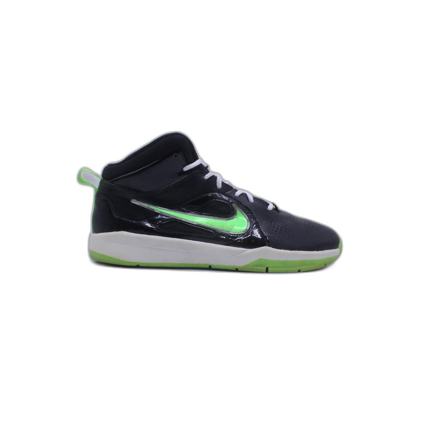 NIKE BLACK AND GREEN RUNNING SHOE
