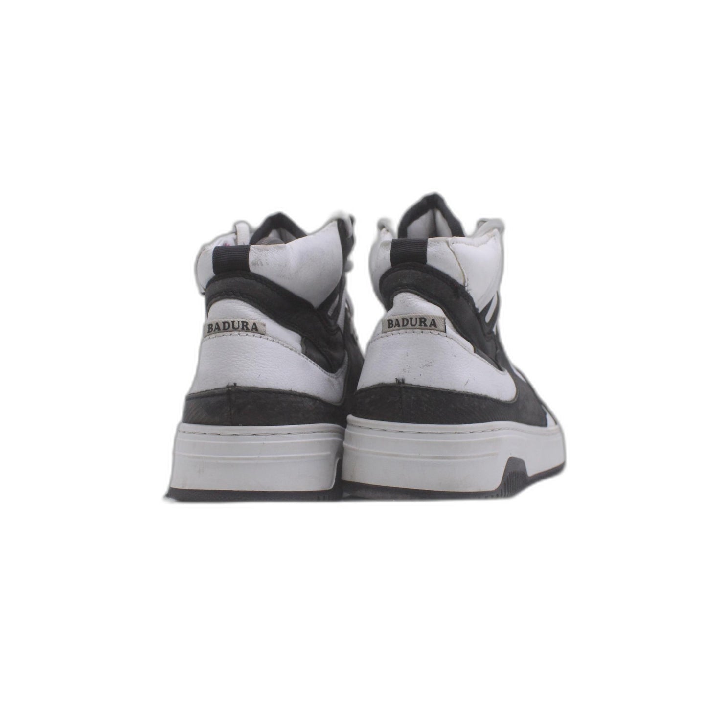 BADURA Black & Optic White TYSON Napa Leather Hi-Top SNEAKER