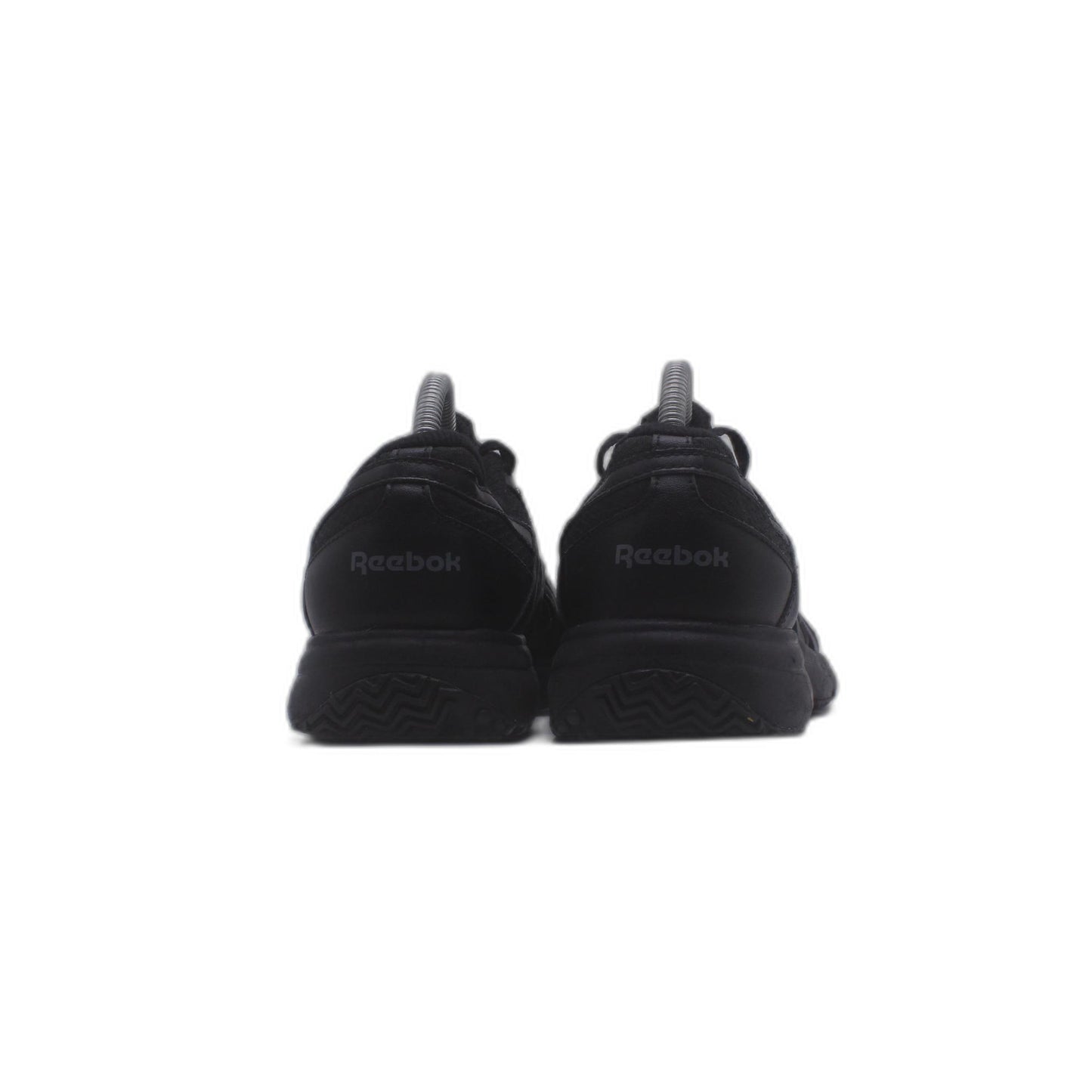 REEBOK Women Work N Cushion 4.0 Wide Width Black Faux Leather Sneaker