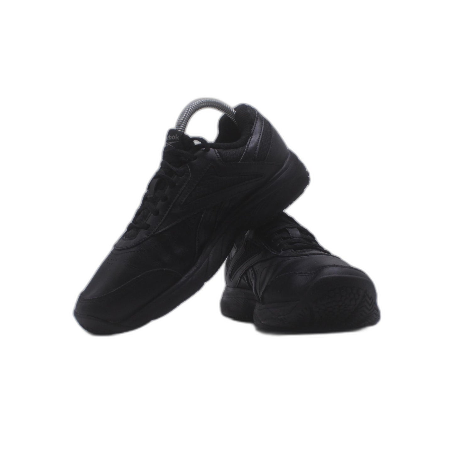 REEBOK Women Work N Cushion 4.0 Wide Width Black Faux Leather Sneaker