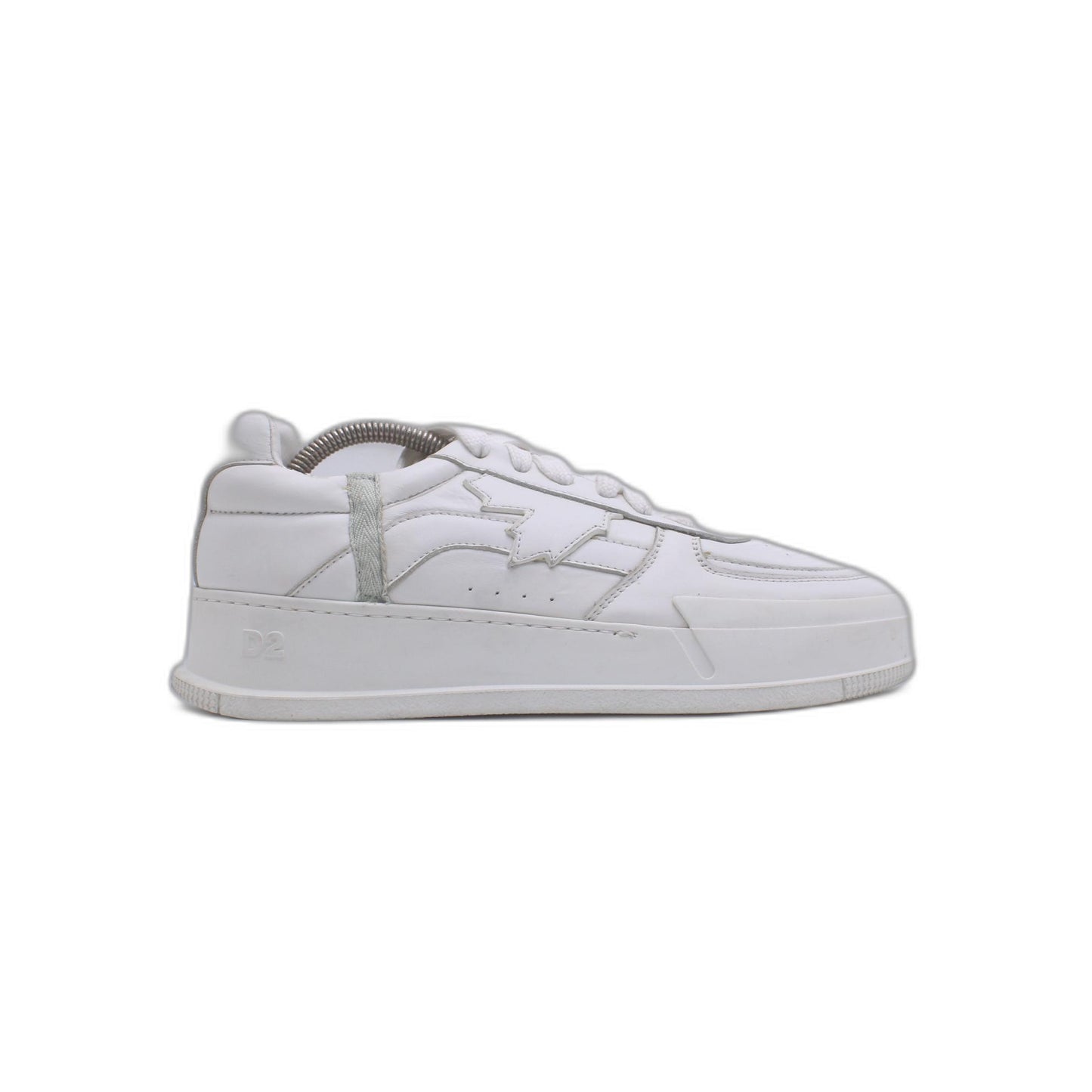 DSQUARED 2 Men White SPLIT LOGO Low Top Tennis Shoe