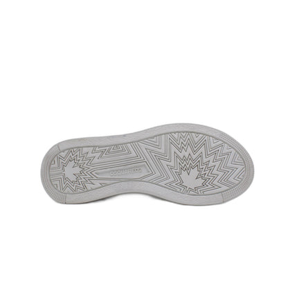 DSQUARED 2 Men White SPLIT LOGO Low Top Tennis Shoe