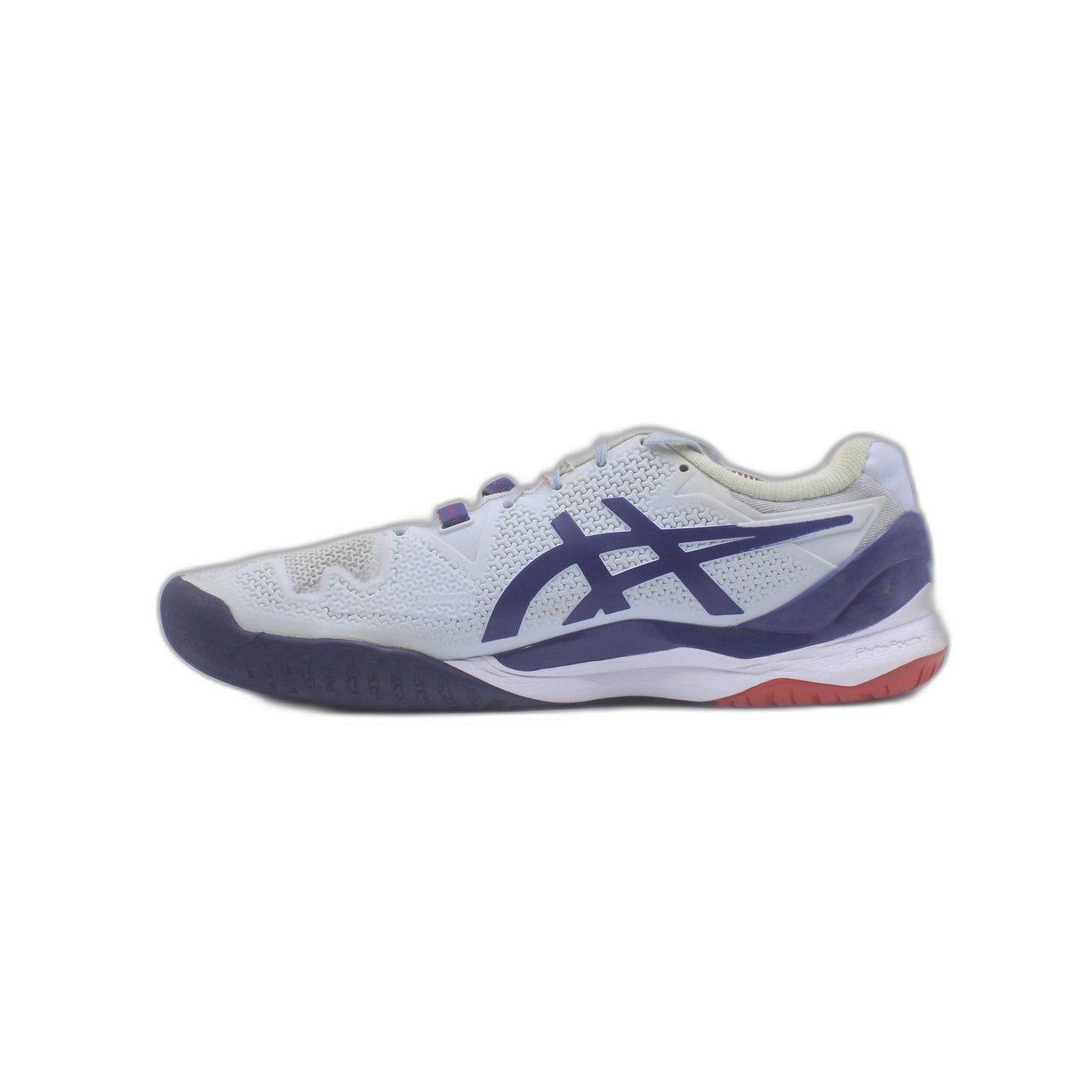 Asics Womens Gel Resolution 8 White Blue Tennis Court Shoe