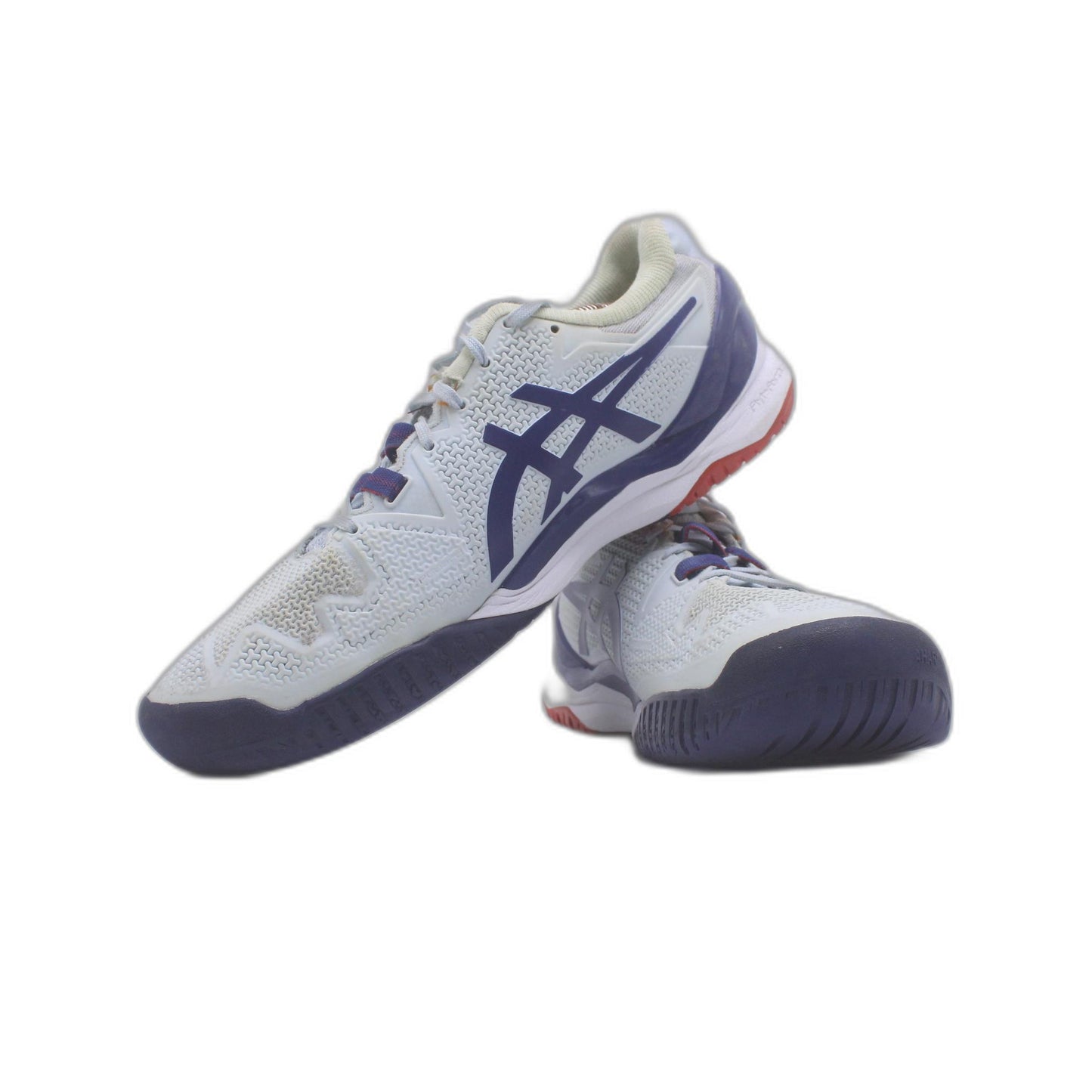 Asics Womens Gel Resolution 8 White Blue Tennis Court Shoe