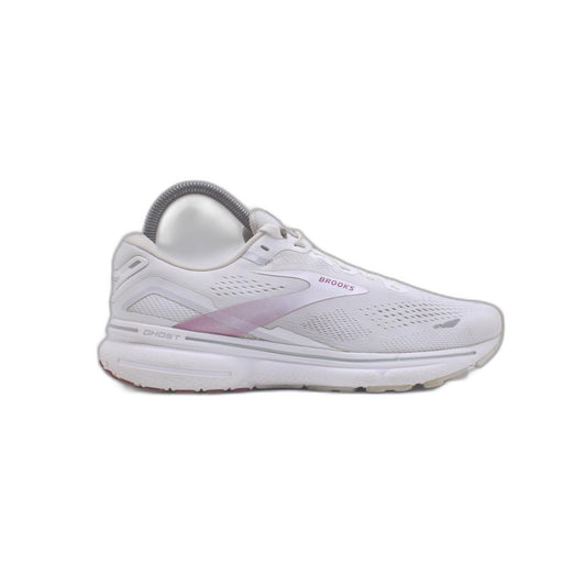 Brooks Ghost 15 White Pink Athletic Running Shoe