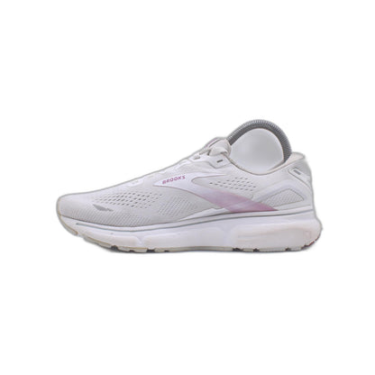 Brooks Ghost 15 White Pink Athletic Running Shoe