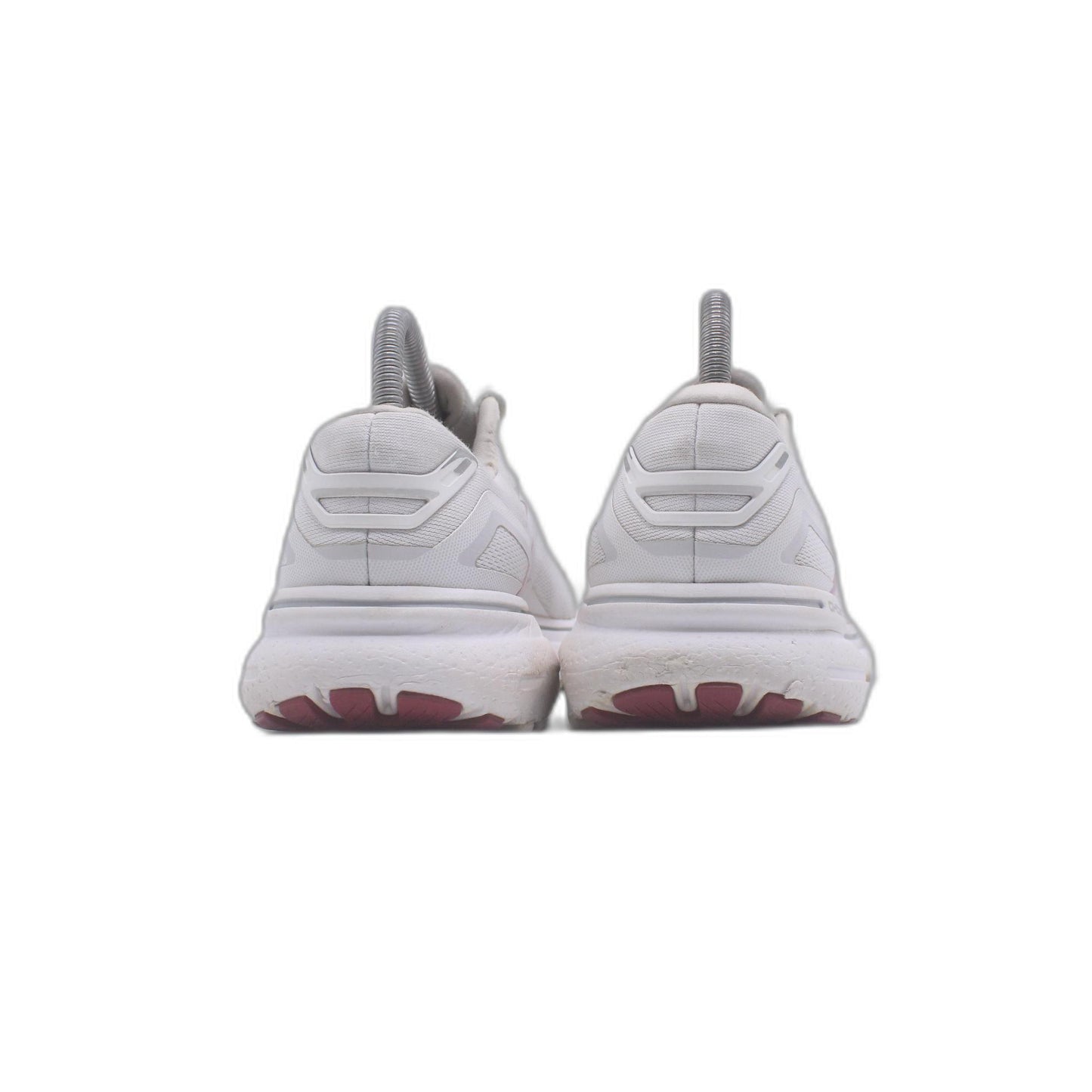 Brooks Ghost 15 White Pink Athletic Running Shoe
