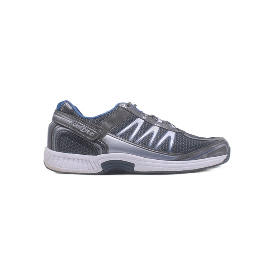 OrthoFeet Wide Gray Blue Walking Athletic Sneaker