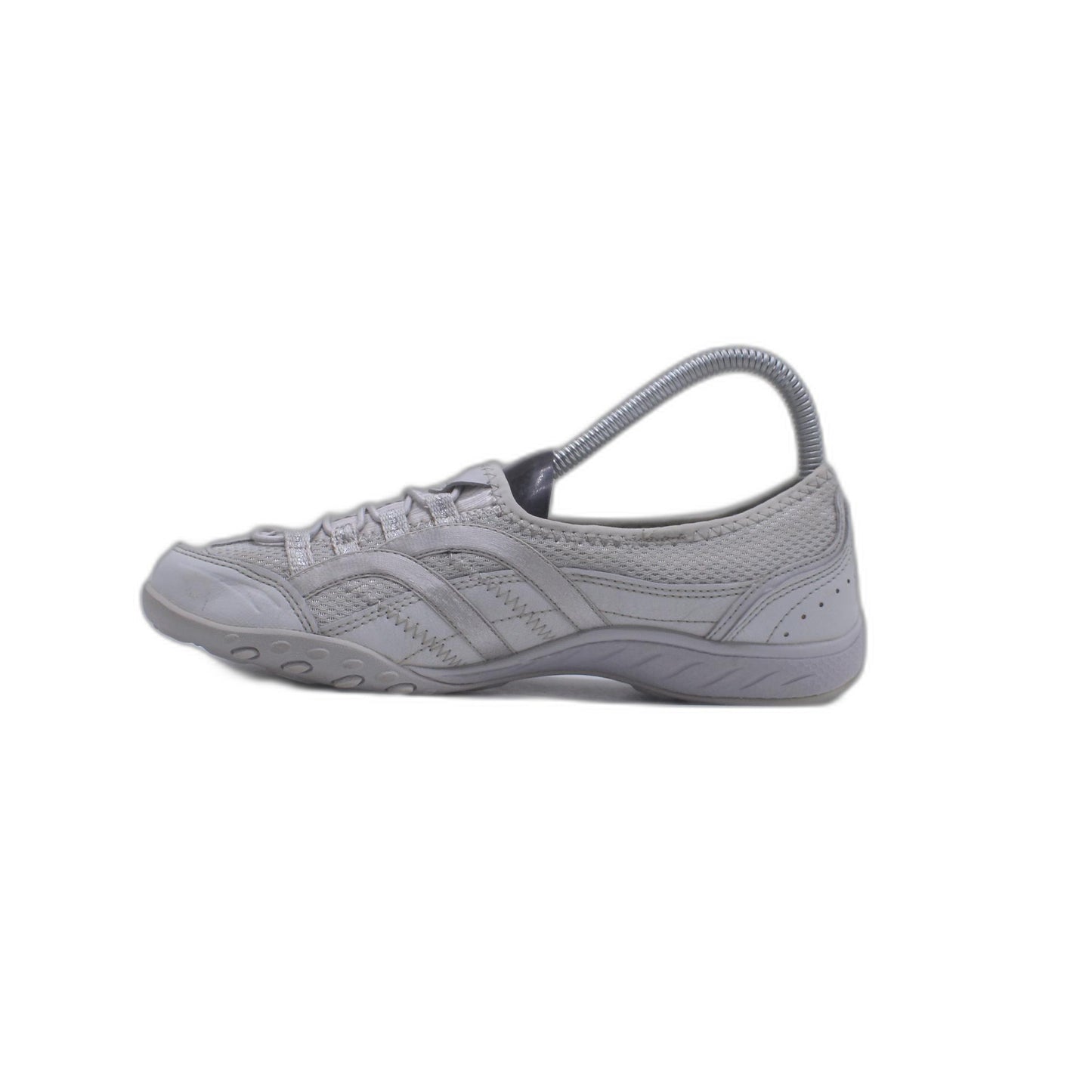 Sketchers Breathe Easy Metallic Gray Relaxed Fit Comfort Shoe