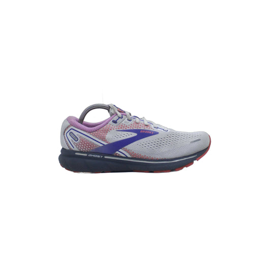 Brooks Ghost Gray Blue Red Running Shoe