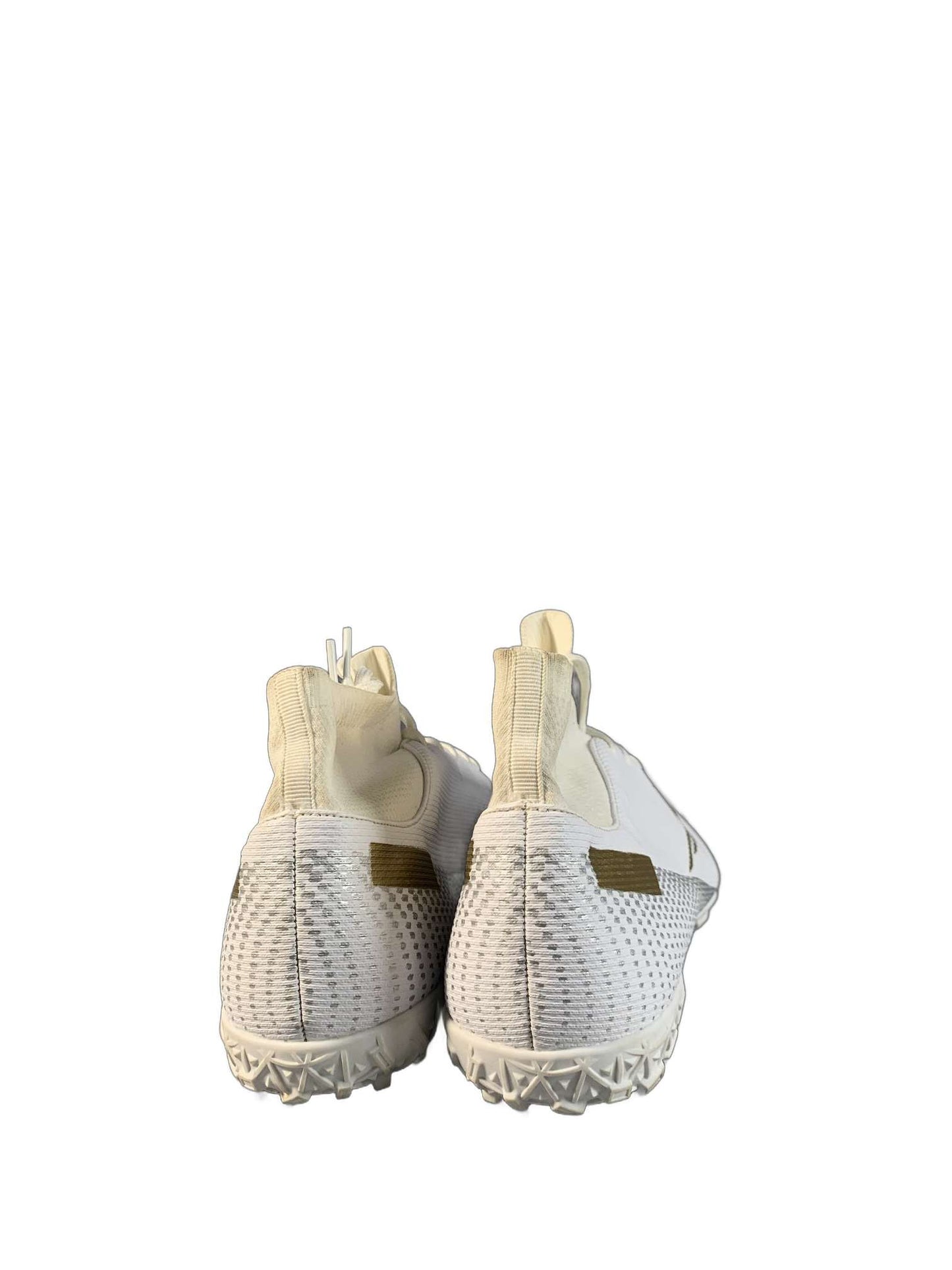 Metallic Gold Swoosh White Football Shoe