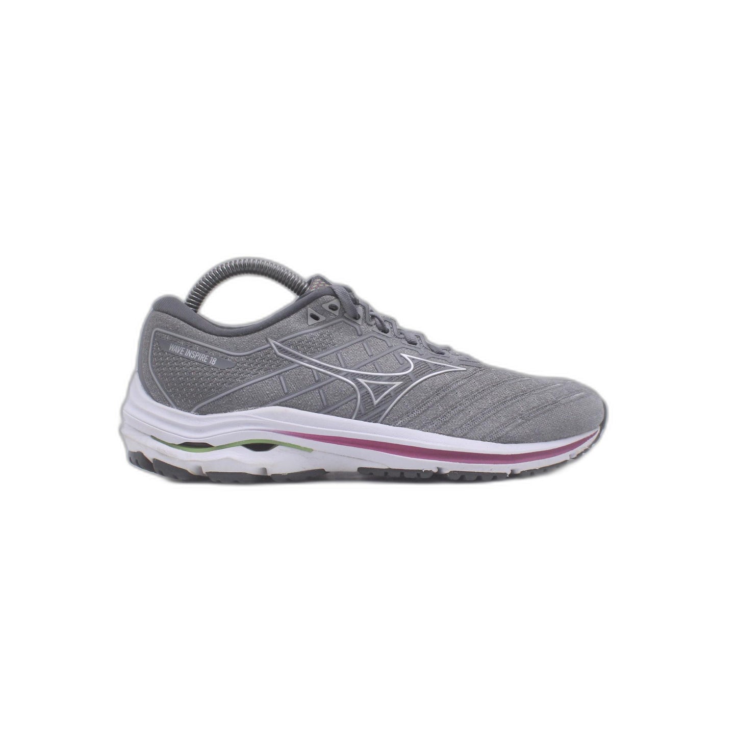Mizuno Wave Inspire 18 Womens Gray White Athletic Shoe
