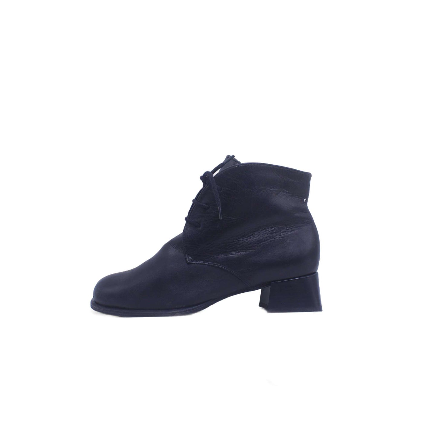 Sionic Black Leather Ankle Boot