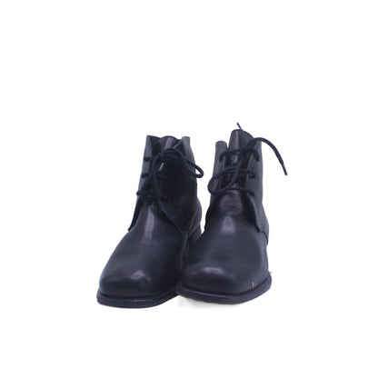 Sionic Black Leather Ankle Boot