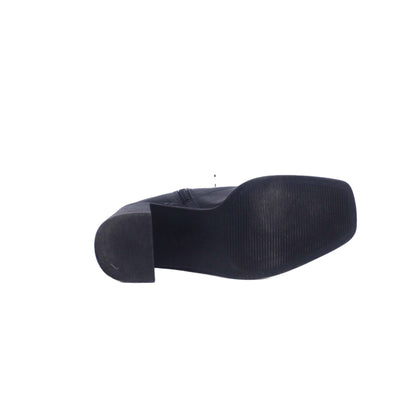 M & S Black Leather Heel Boot