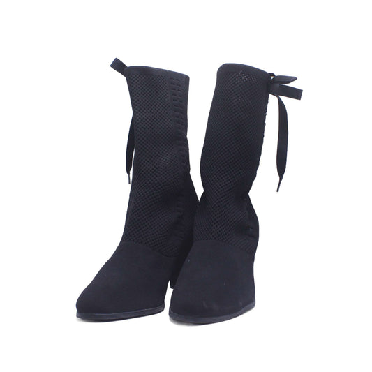 Banana Republic Women's Black Suede Zip Ankle Boot