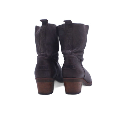 Shabbies Womens Frye Cara Roper Short Chocolate Brown Ankle Boot