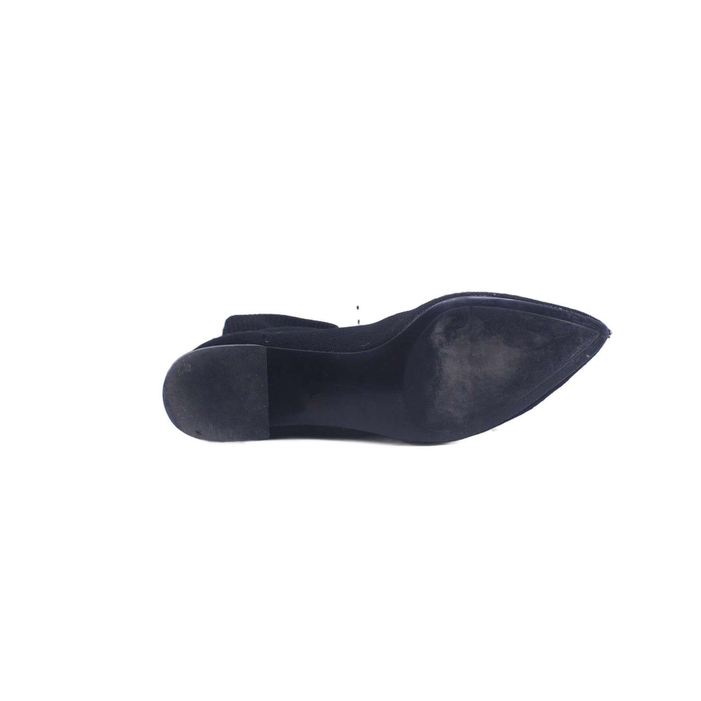 AGL Notch Block Heel Leather Bootie