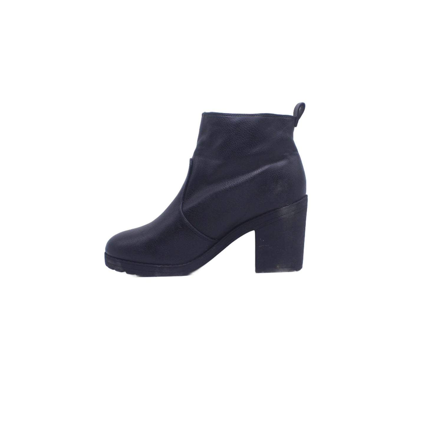 H&M Black Leather Heel Boot
