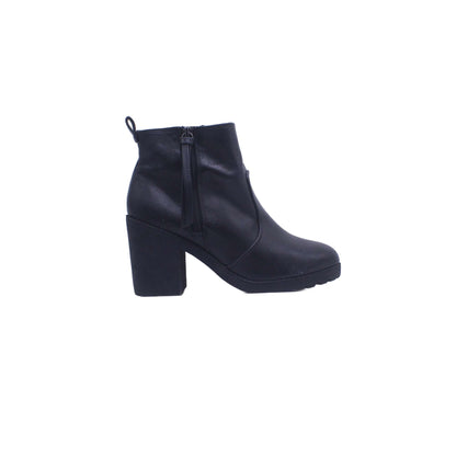 H&M Black Leather Heel Boot