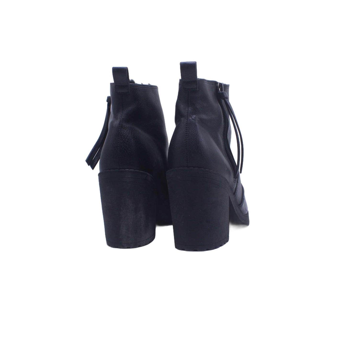 H&M Black Leather Heel Boot