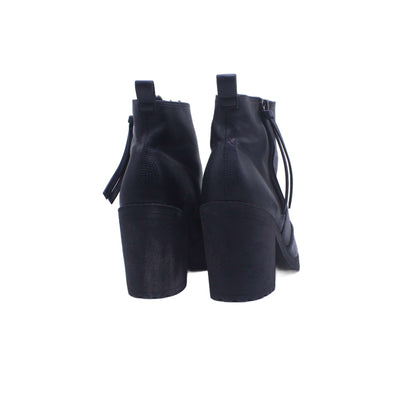H&M Black Leather Heel Boot
