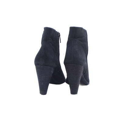 ECCO BLACK REAL SUEDE HIGH HEEL ANKLE BOOT