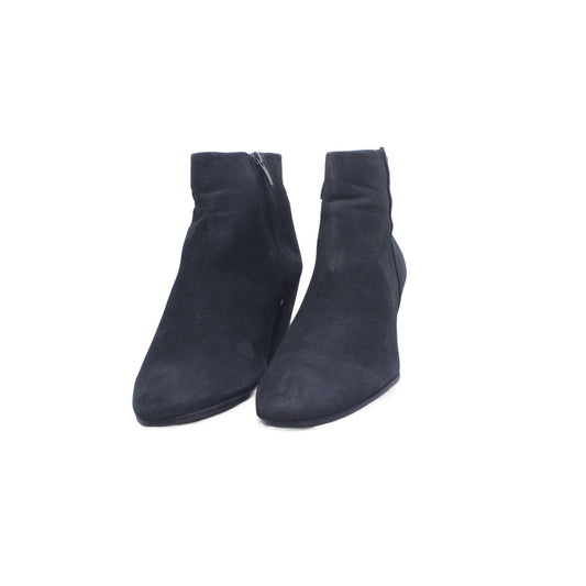 ECCO BLACK REAL SUEDE HIGH HEEL ANKLE BOOT
