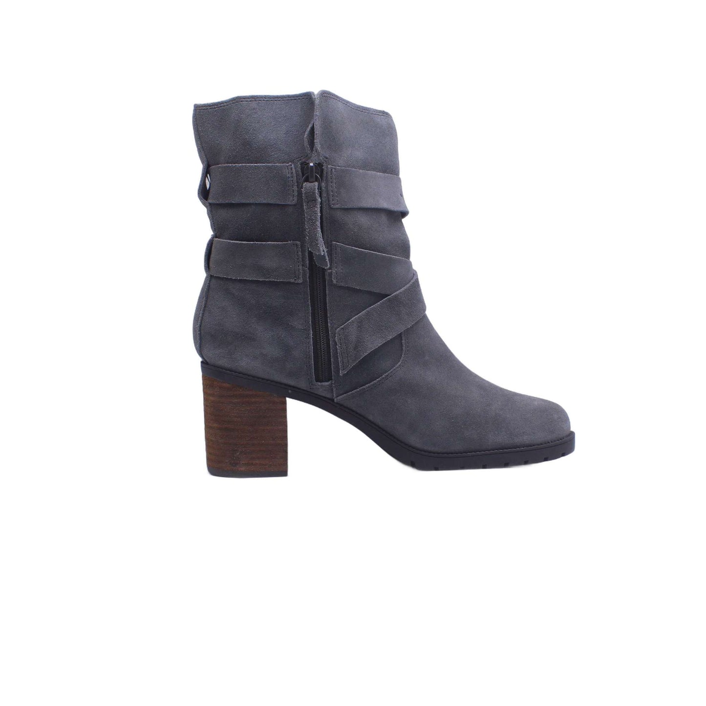 Clarks Womens 'Kelsey' Dark Gray Suede Short Bootie