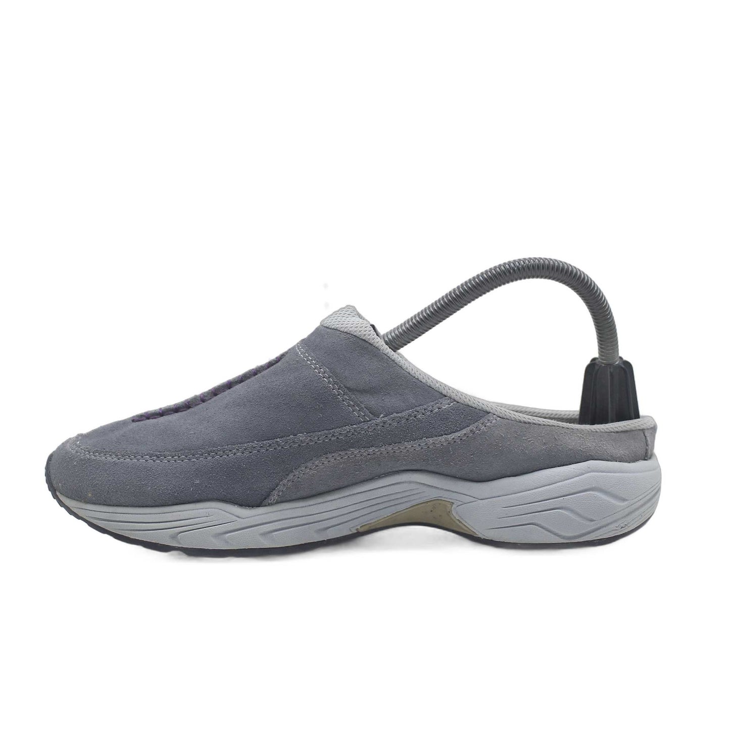 Easy Spirit Traveltime Gray Leather Fabric Mules Casual Women's Shoe