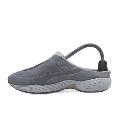 Easy Spirit Traveltime Gray Leather Fabric Mules Casual Women's Shoe