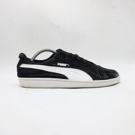 Puma Smash V2 Mens Black Suede Classic Low Top Lace Up Sneakers