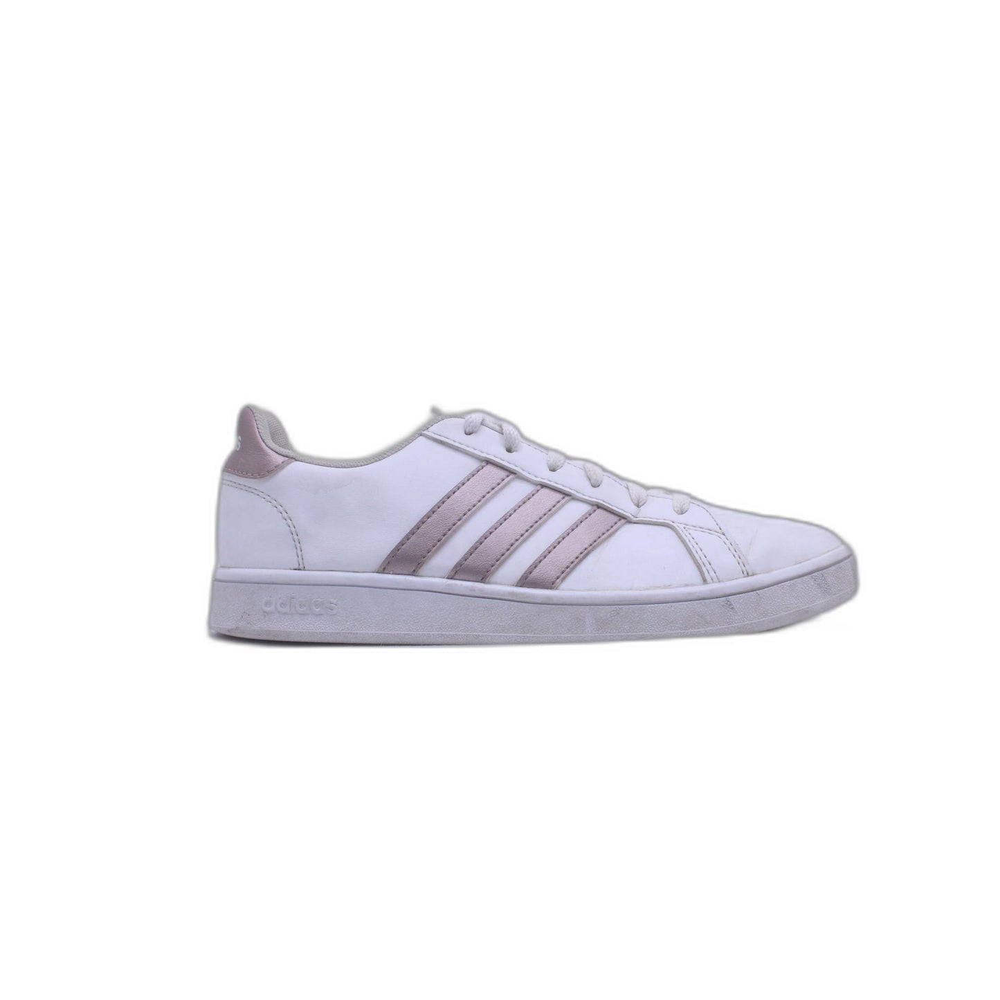 Adidas Womens White Pink Lace Up HWI 28Y001 CloudFoam Sneaker
