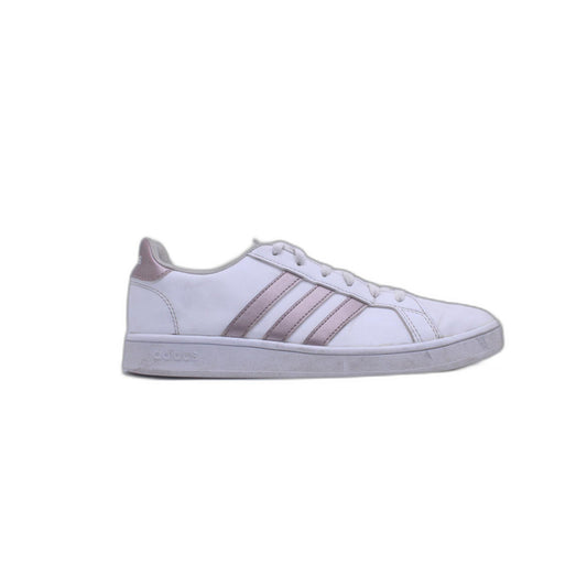 Adidas Womens White Pink Lace Up HWI 28Y001 CloudFoam Sneaker
