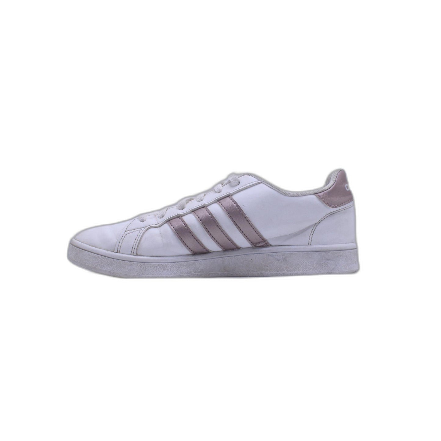 Adidas Womens White Pink Lace Up HWI 28Y001 CloudFoam Sneaker