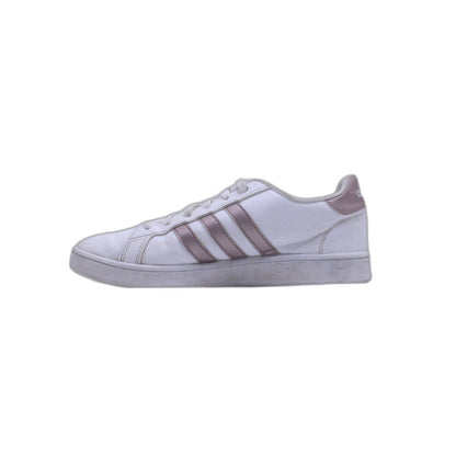 Adidas Womens White Pink Lace Up HWI 28Y001 CloudFoam Sneaker