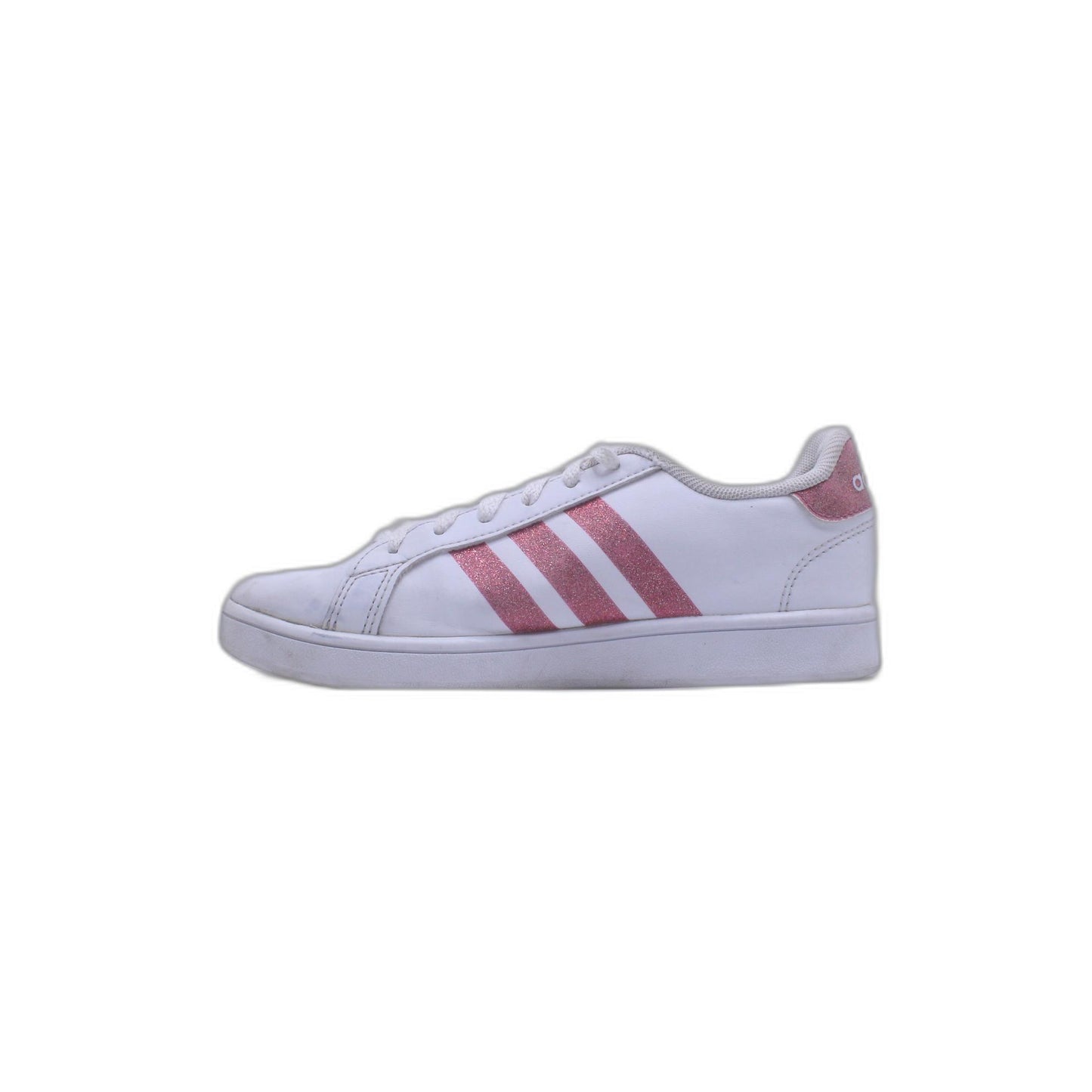 Adidas Womens White Rose Gold Cloudfoam Advantage Stripe Sneaker